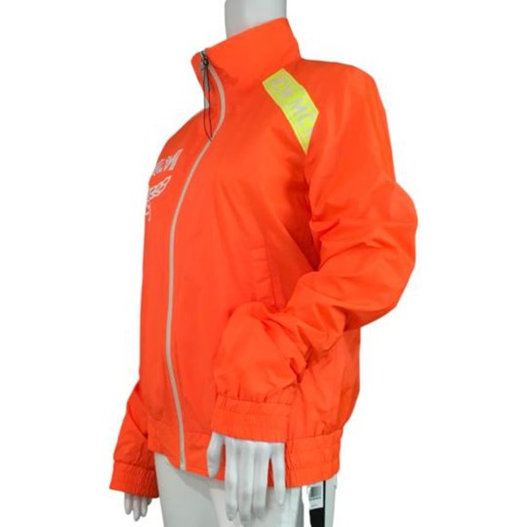MCM Women Set Bomber Jackets Orange Color Print Logo gi - Picture 4 of 5
